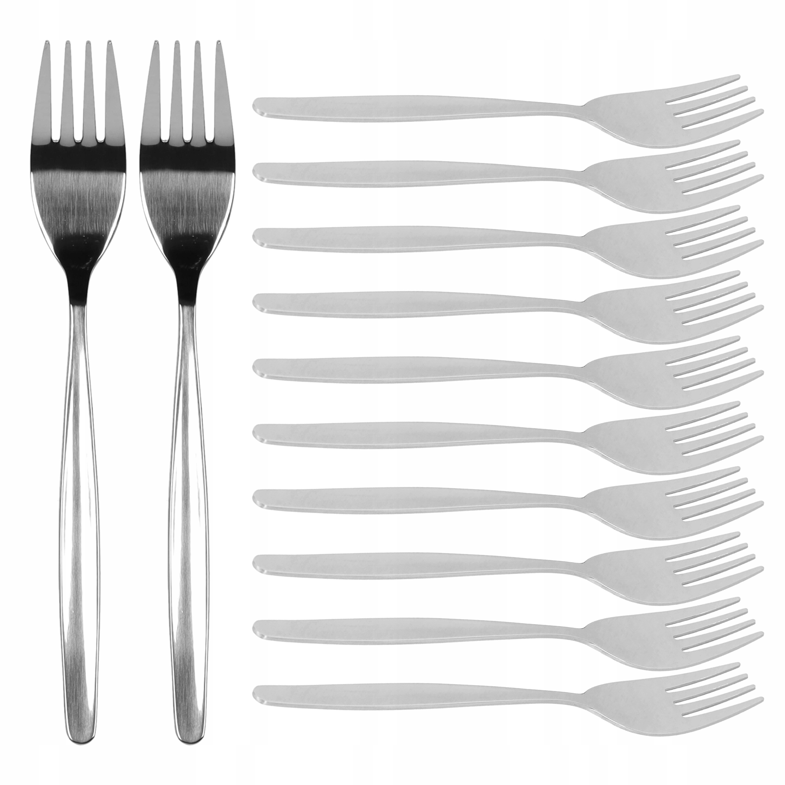 Widelec Stołowy Komplet 12 szt. H-Line Stal Chromowana 13/0 Sztućce Widelec