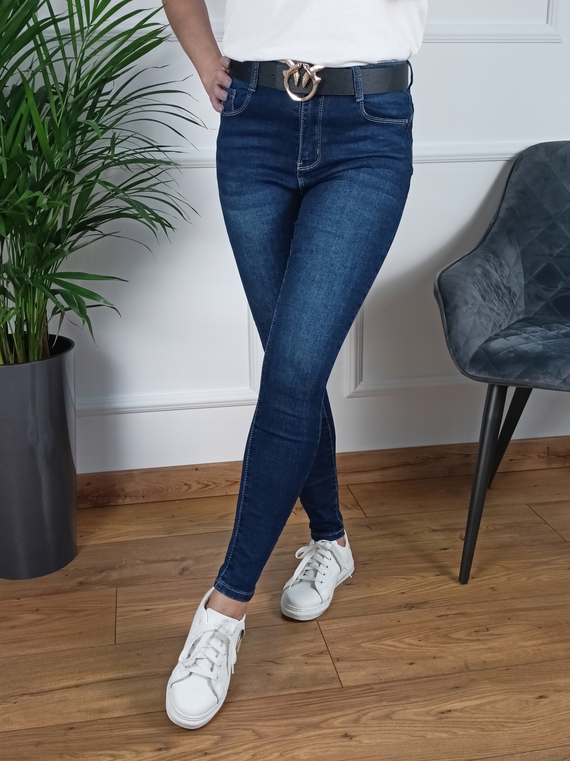 Spodnie Jeansy Push Up PLUS Size DUŻE MY1 44 XXL Cechy dodatkowe przetarcia push-up wyszczuplające