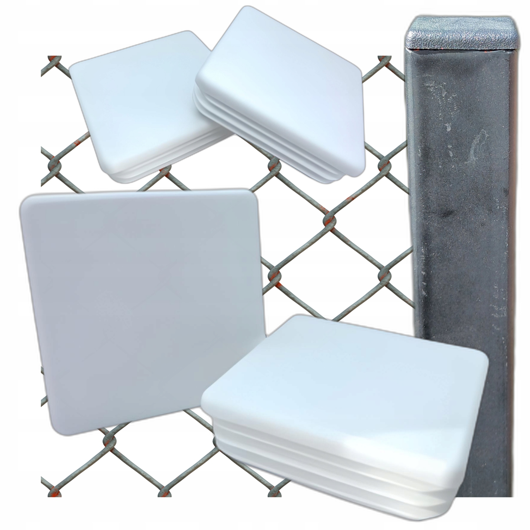 Vnitřní krytka na profil sloupku stříšky 80X80 50 Ks Bílá