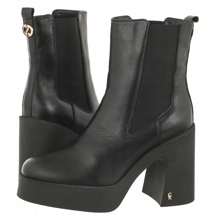 Boty Kotníkové Boty na podpatku Carinii černé B9309-E50