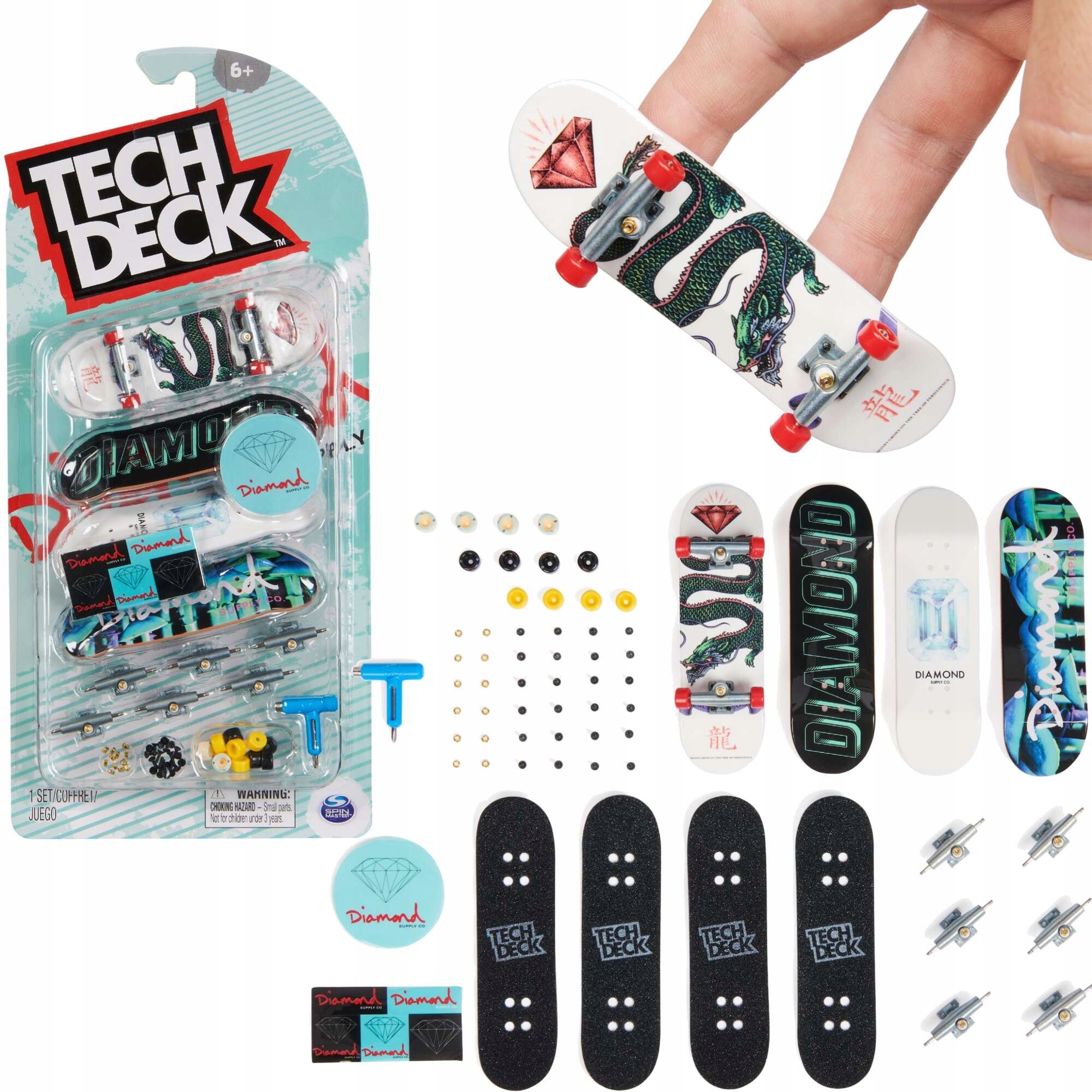 Tech Deck 4 Deskorolki 4-PAK Do Złożenia Diamond Akcesoria