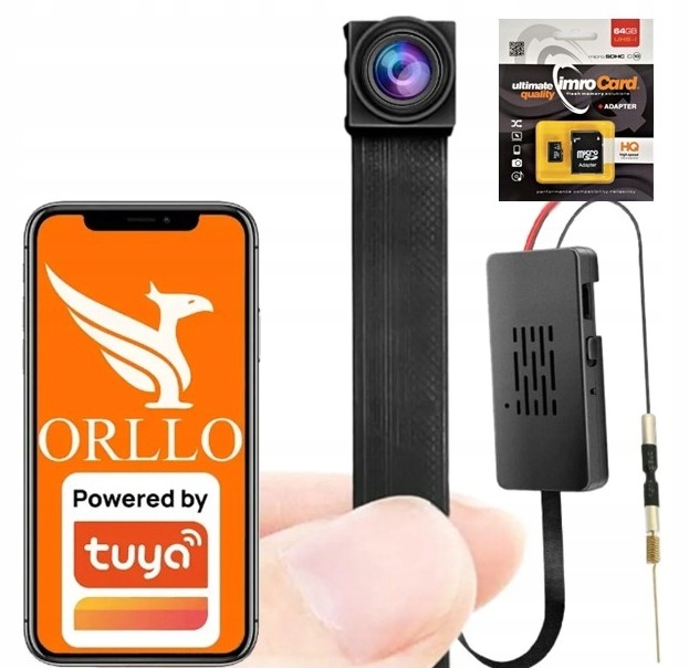 Skrytá špionážní mini kamera Orllo C2 Pro WiFi Zdarma Tuya Karta 64GB