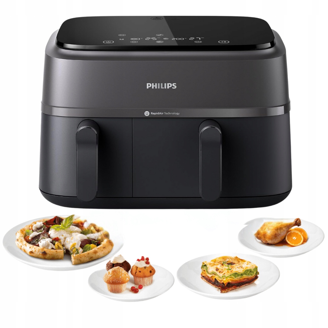 Frytkownica Beztłuszczowa Philips NA350/00 2750W Podwójny Kosz 2 Posiłki