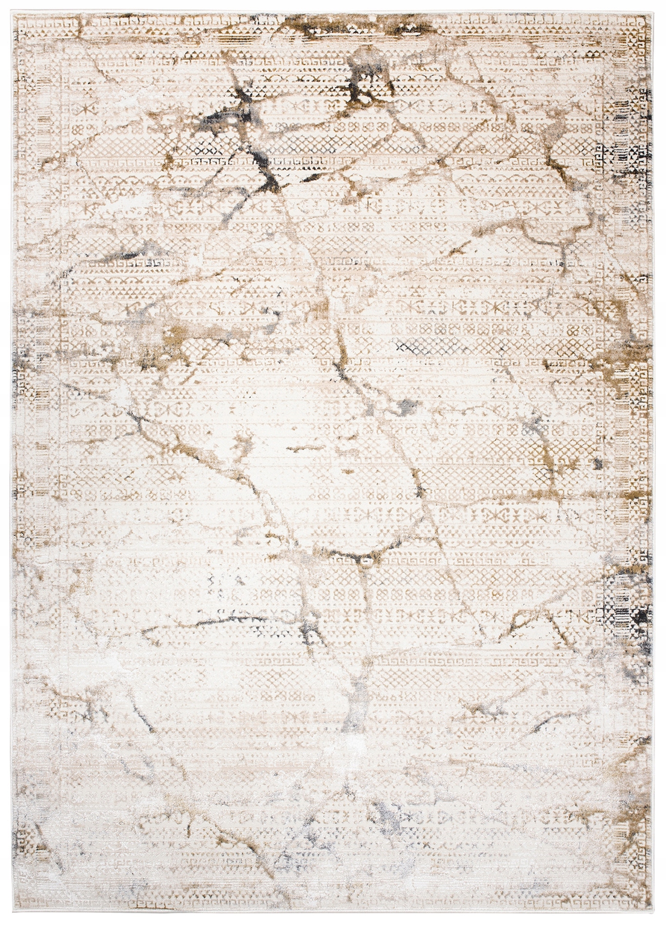 Koberec Hera 140x200 Stylový Moderní Módní Lesklý béžový krém šedý w29