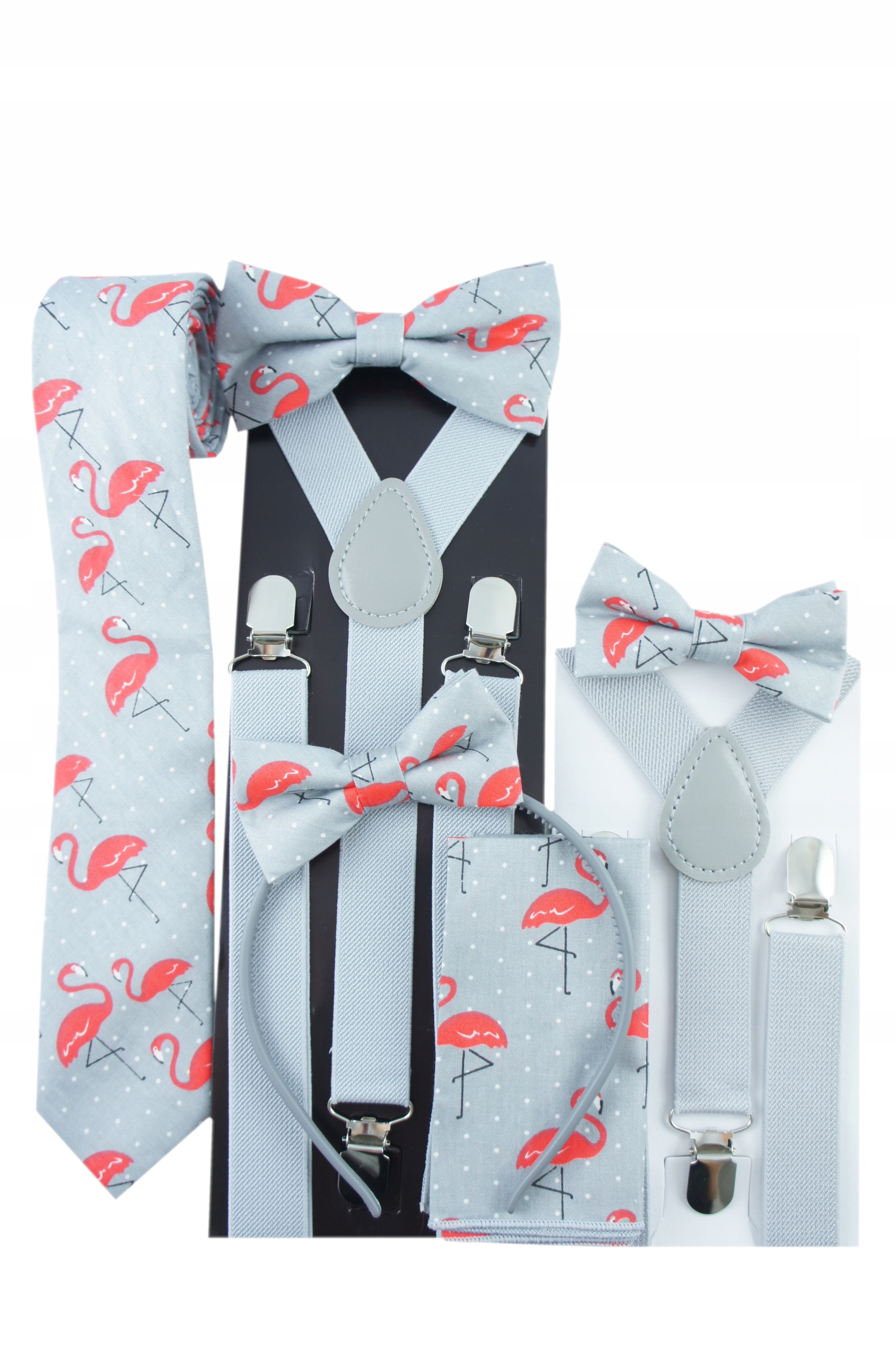 Szelki do spodni szare pow.120cm wzrostu retro dla każdego uniwersalne Waga produktu z opakowaniem jednostkowym 0.08 kg