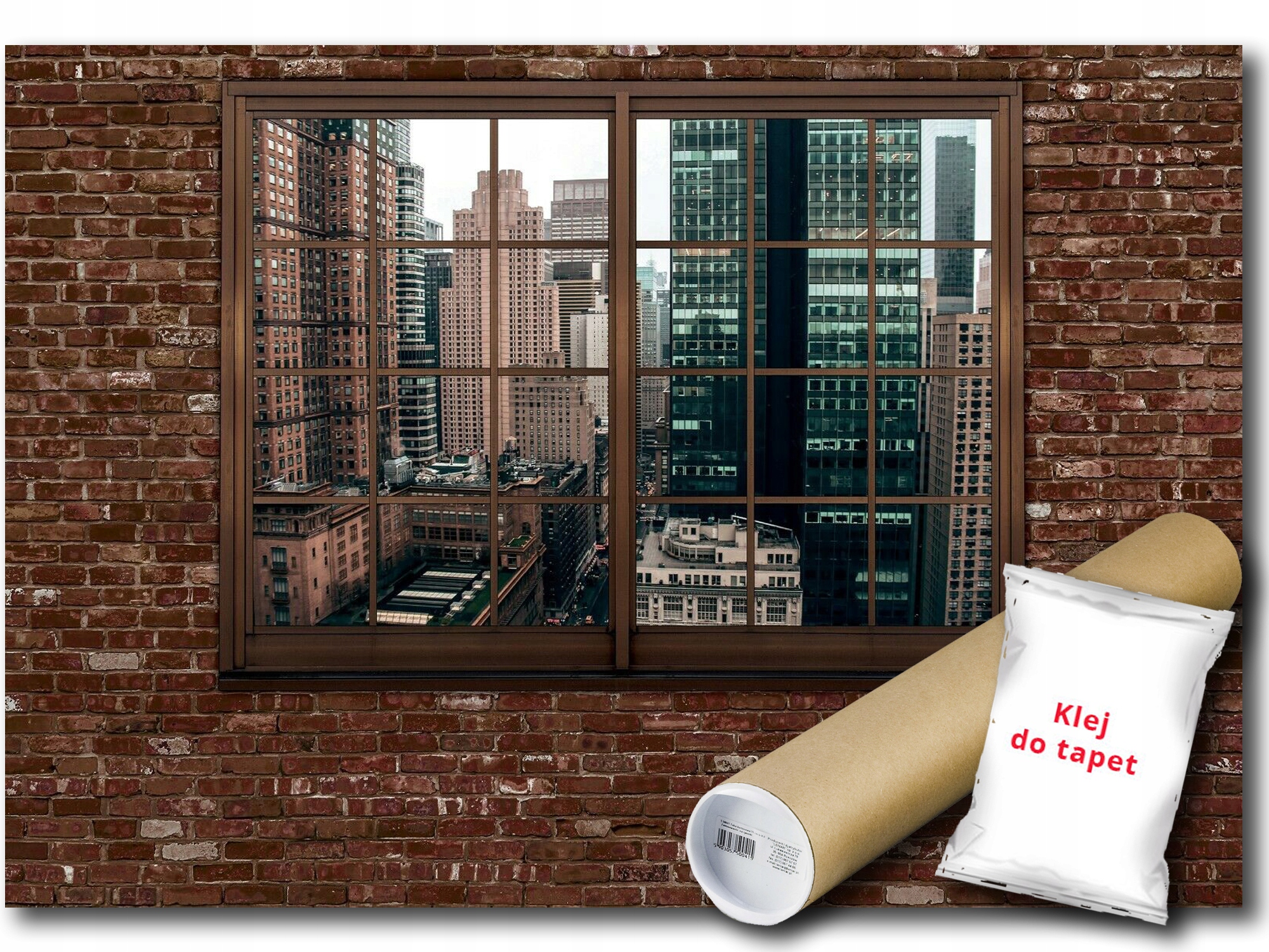 Fototapeta Flizelina Okno Pohled Cihla 208x146