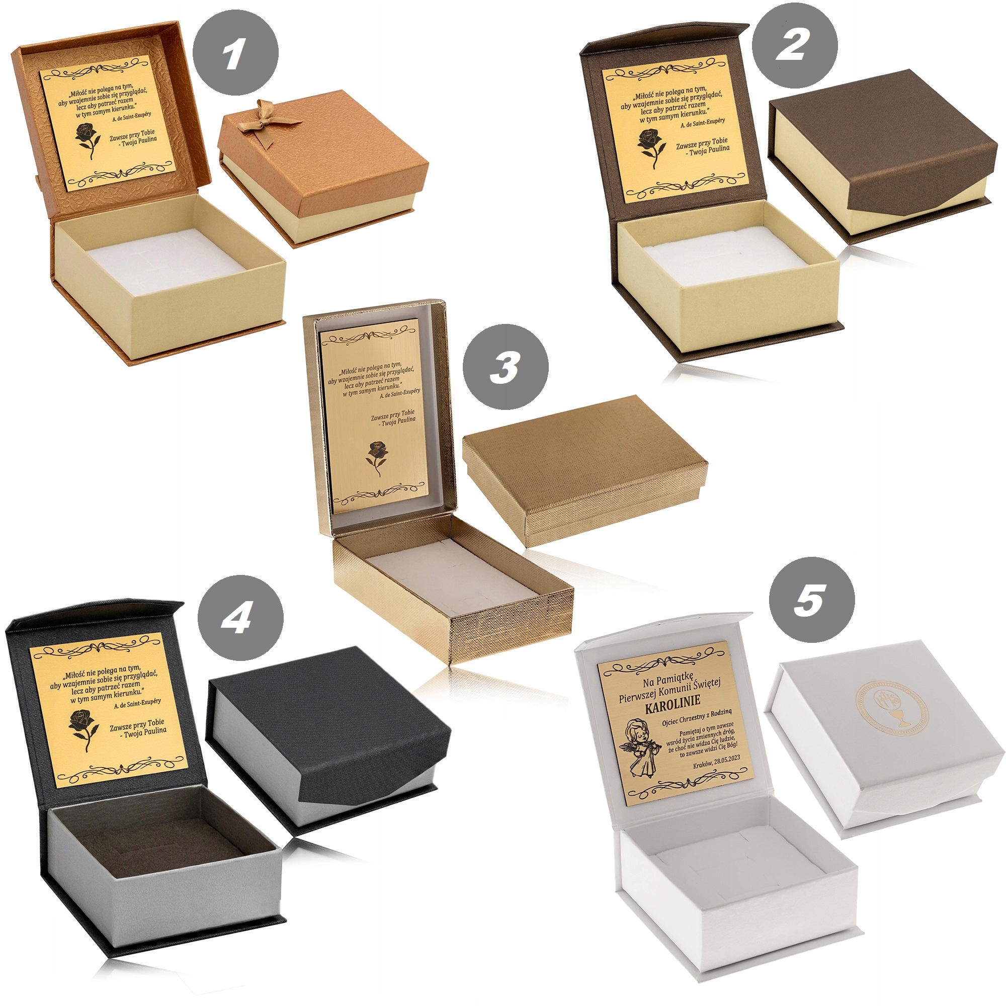 SREBRNY ŁAŃCUSZEK + MEDALIK 925 PAMIĄTKA I KOMUNII ŚWIĘTEJ PUDEŁKO + GRAWER Długość całkowita 50 cm