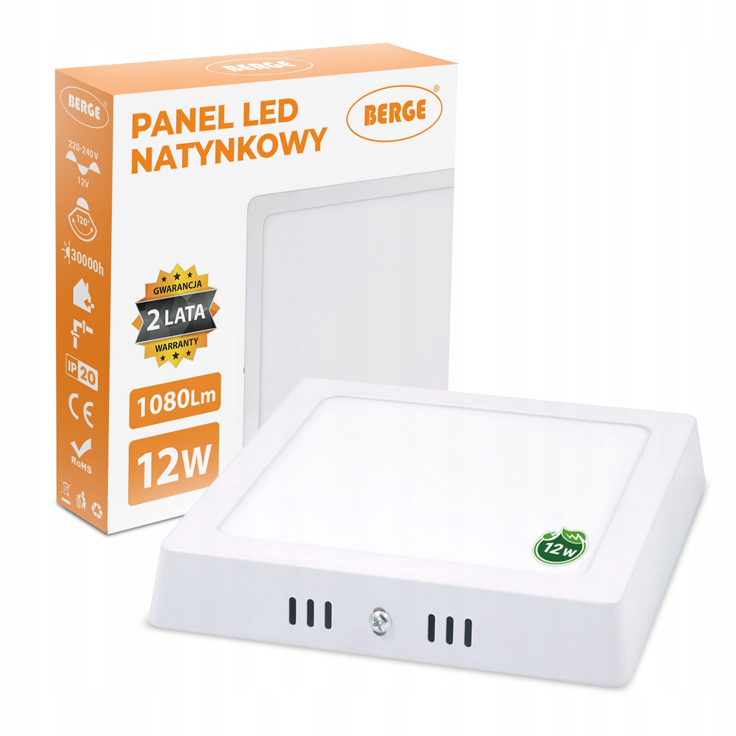 

Panel Led plafon kwadrat natynkowy 12W CCD