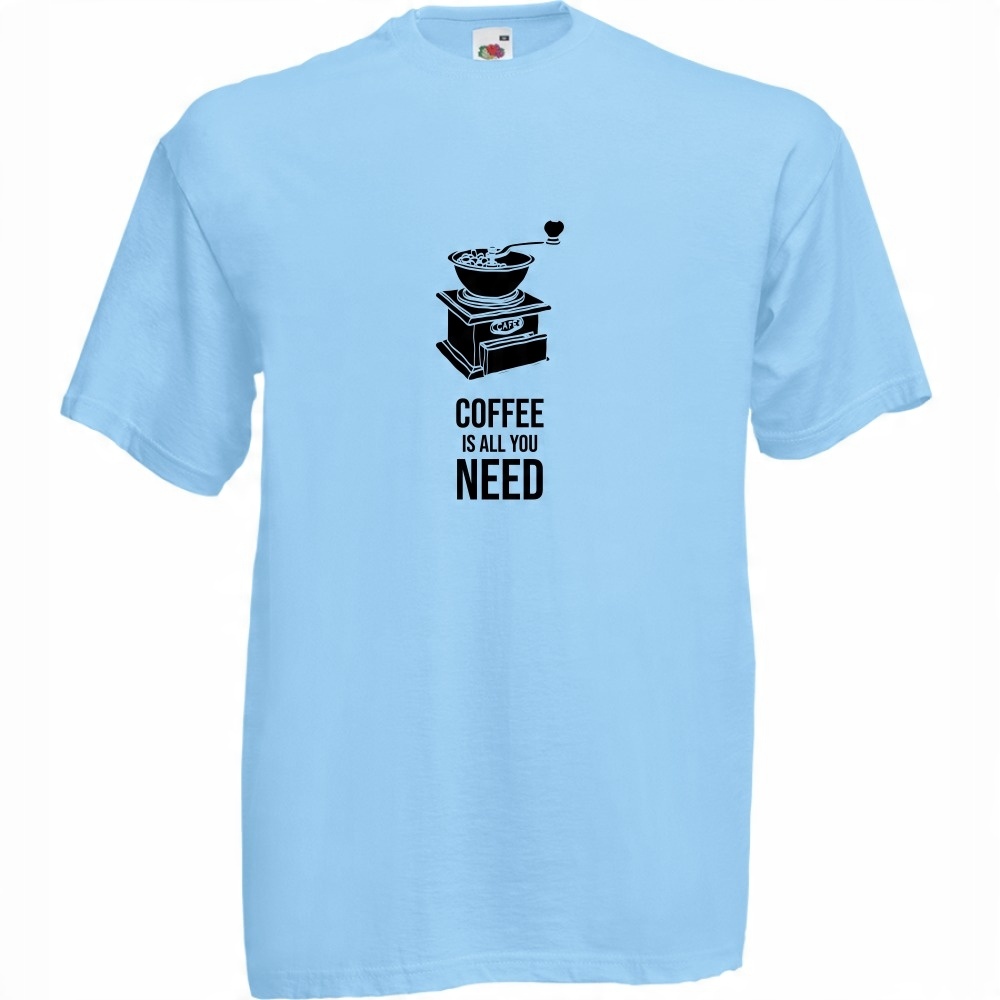 

Koszulka kawa coffe is all u need XL błękitna