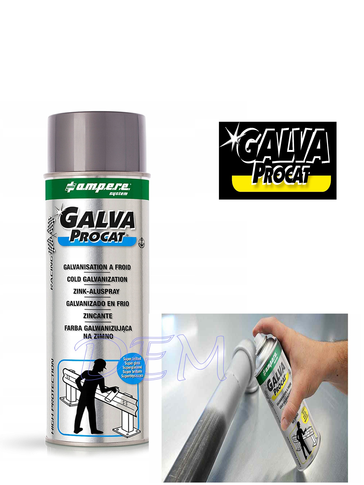 CYNK W SPRAYU Galva Procat SUPERBŁYSK 500ml ampere