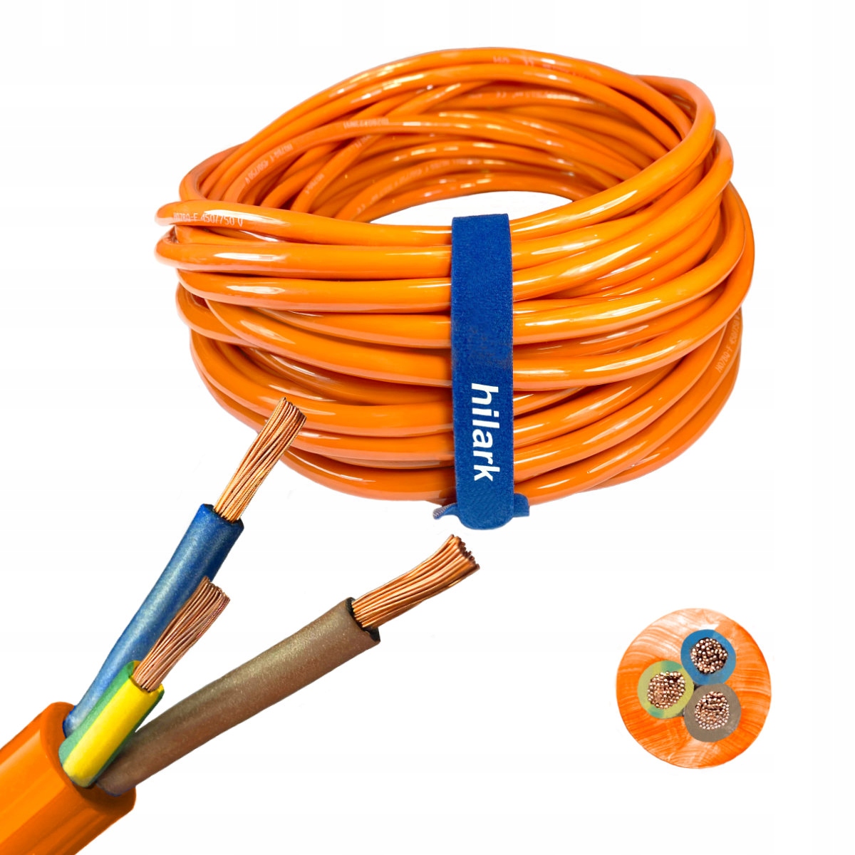 Elektický gumový kábel Pur H07BQ-F 3x2,5 mm2 oranžový 25 m