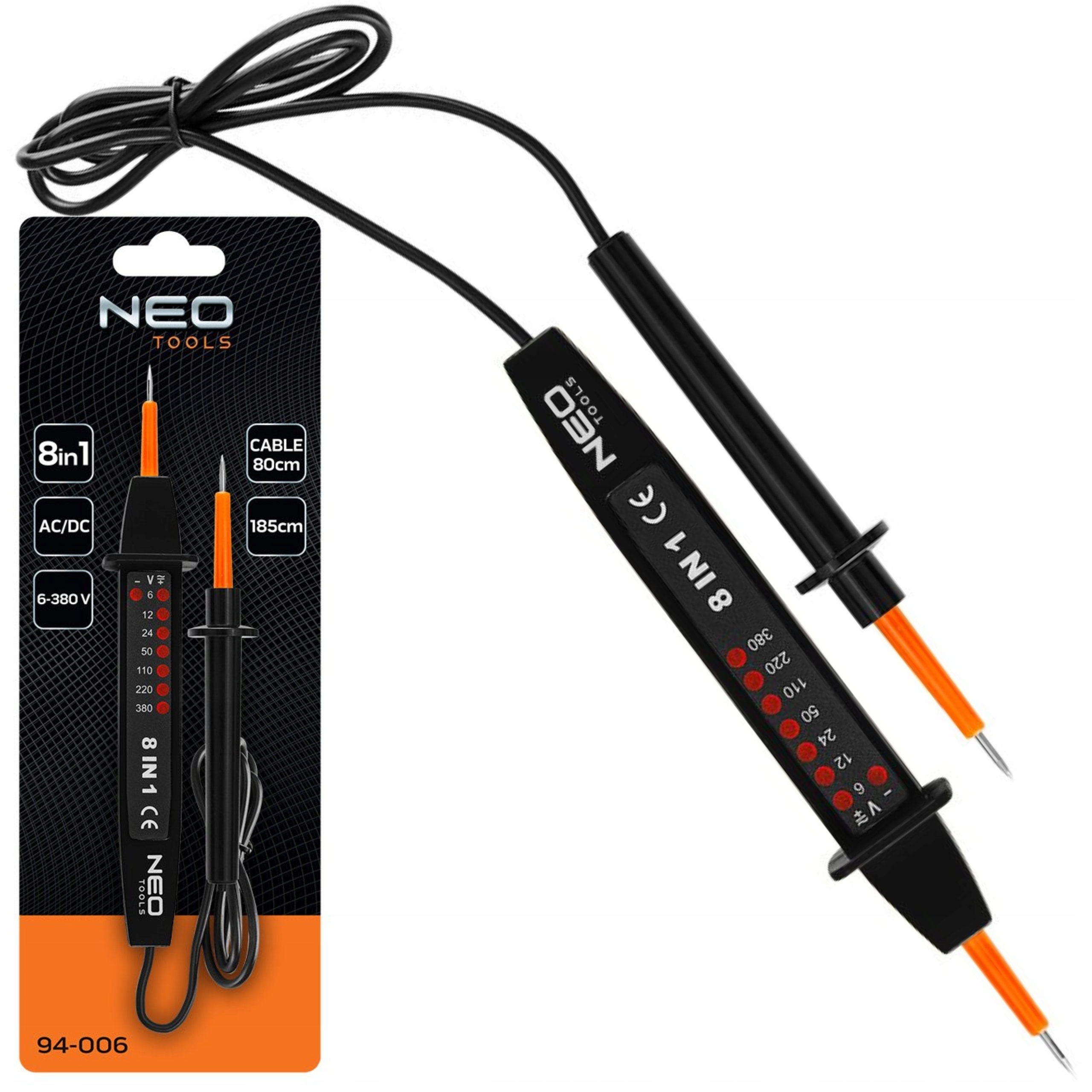 Neo Tools Multifunkčný Tester Napätia 8 V 1 Ac/dc 6-380V 94-006