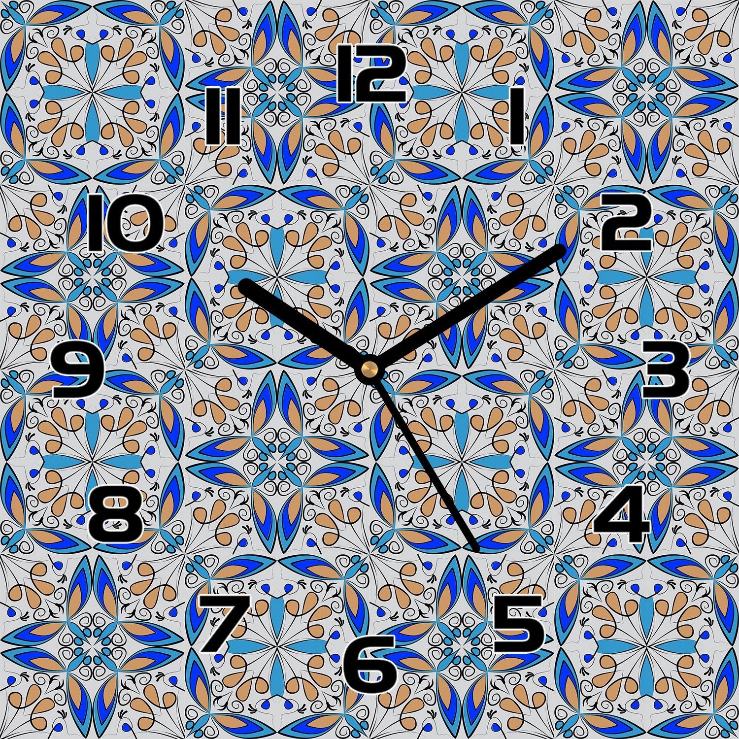 

Ładny zegar na szkle Marokański ornament 30x30 cm