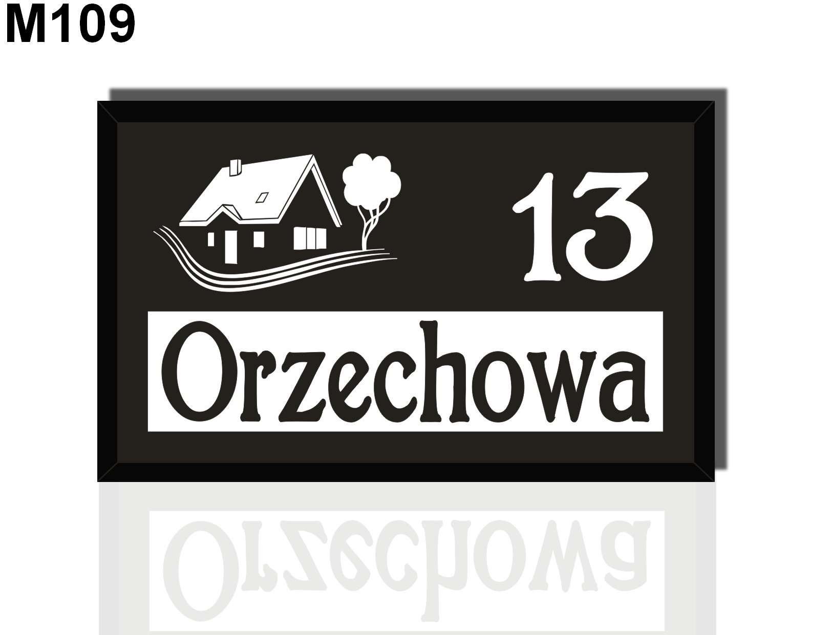30x30 - NUMER DOMU Podświetlana Tablica led adres ulica baner Grubość 50 mm
