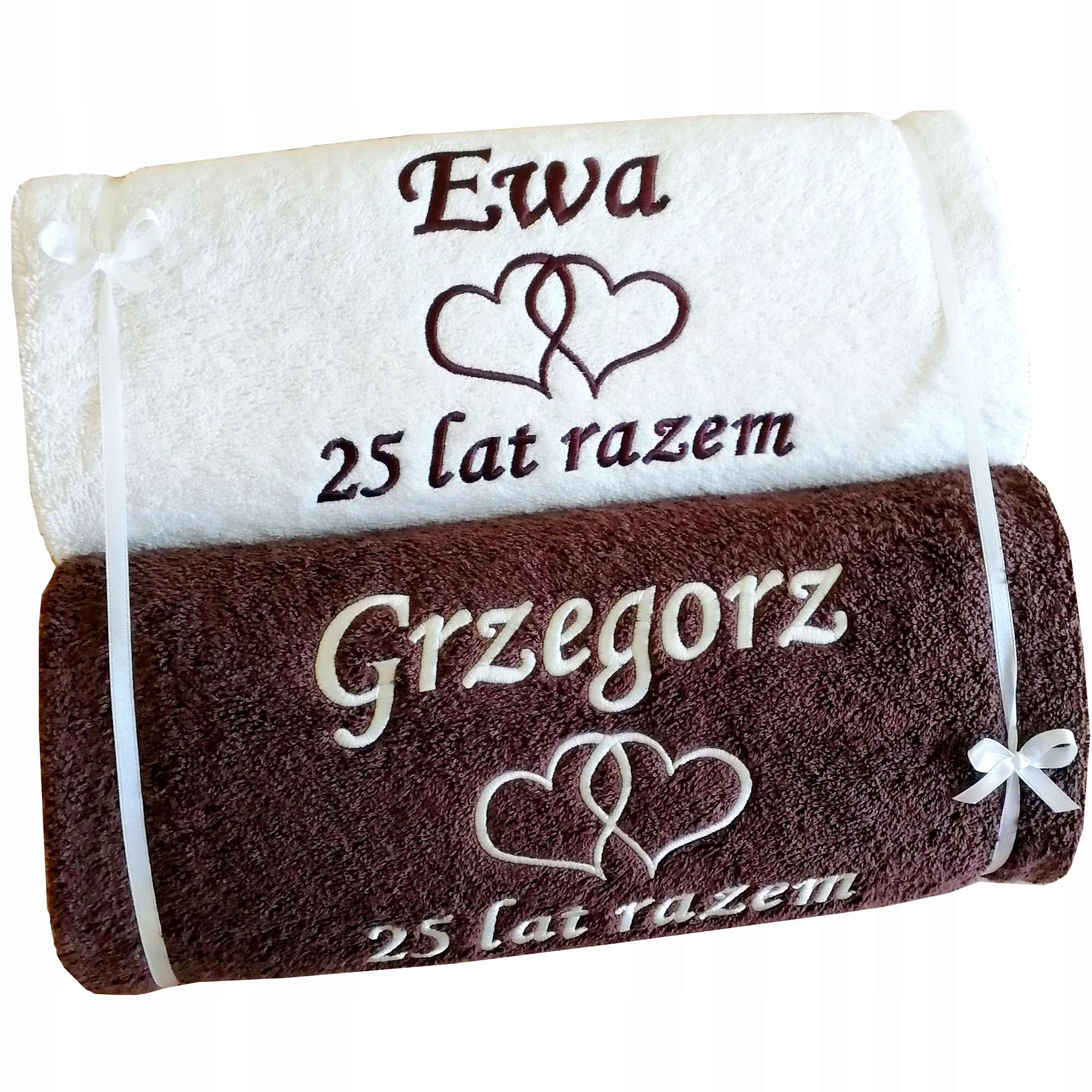 Dárek k Výročí Svatby 20,25,30,35,40,50 Tlusté Ručníky s věnováním a výšivkou