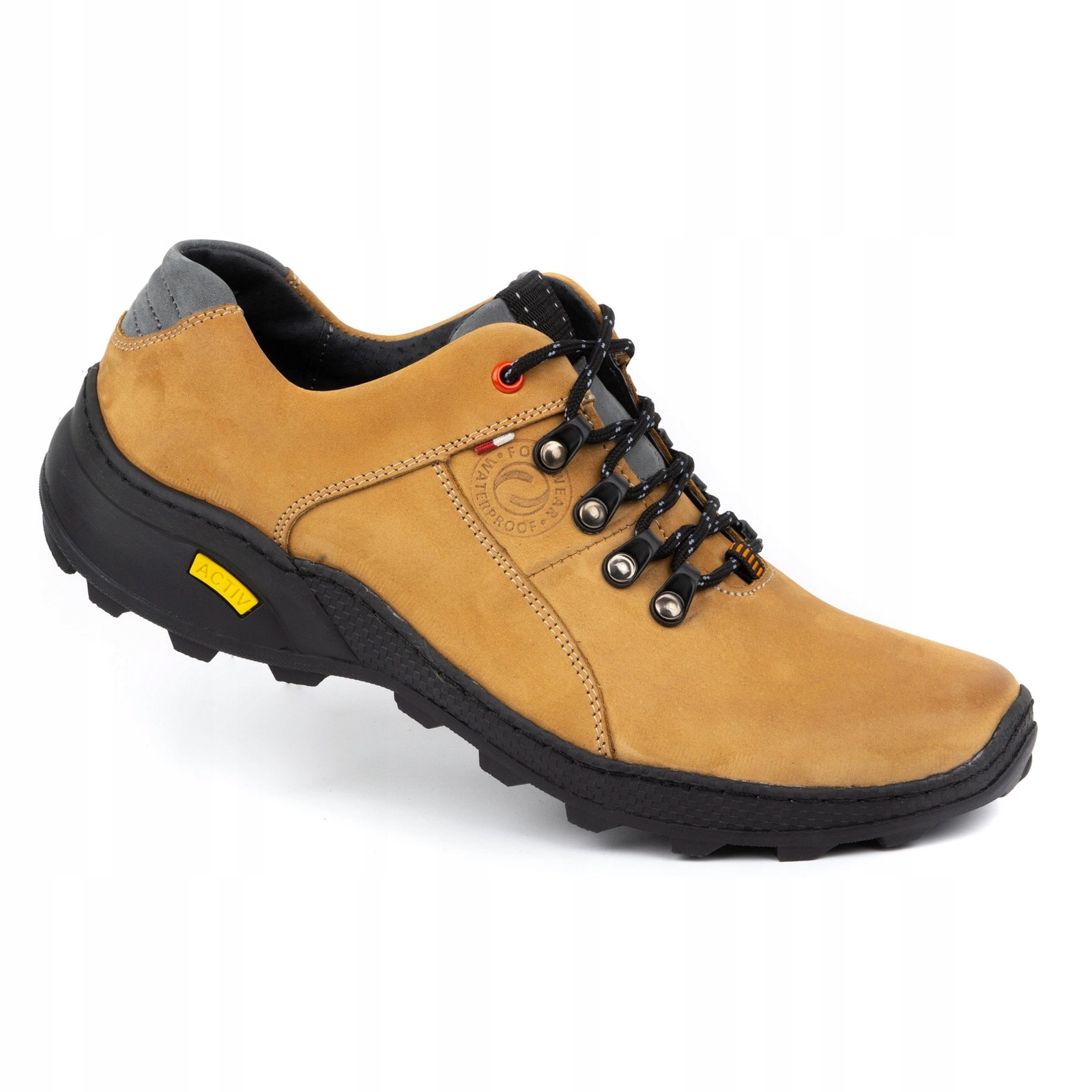 Pánské trekové kožené šněrovací boty Polské 296GT žluté 43