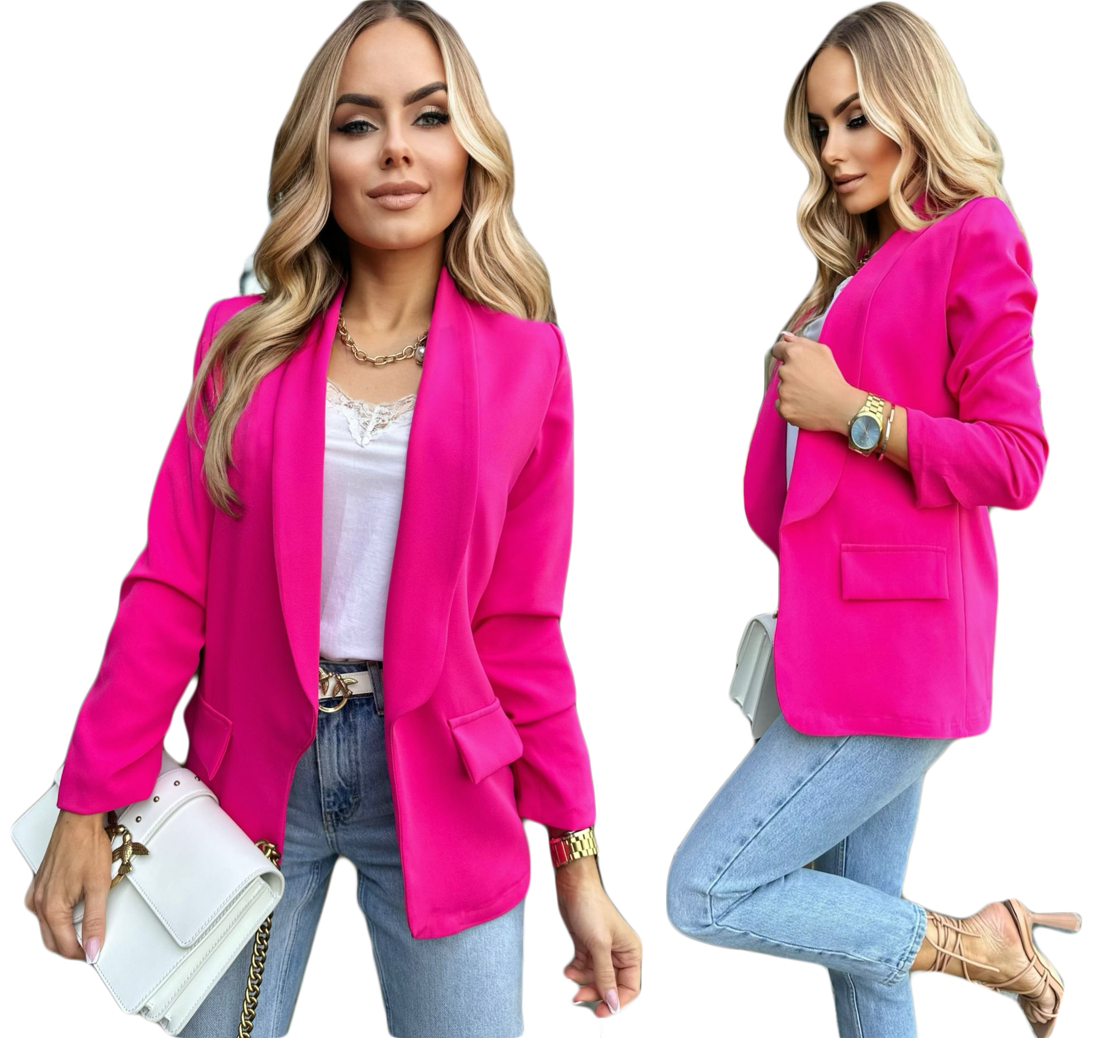 Stylowa elegancka kobieca damska MARYNARKA ŻAKIET piękne kolory