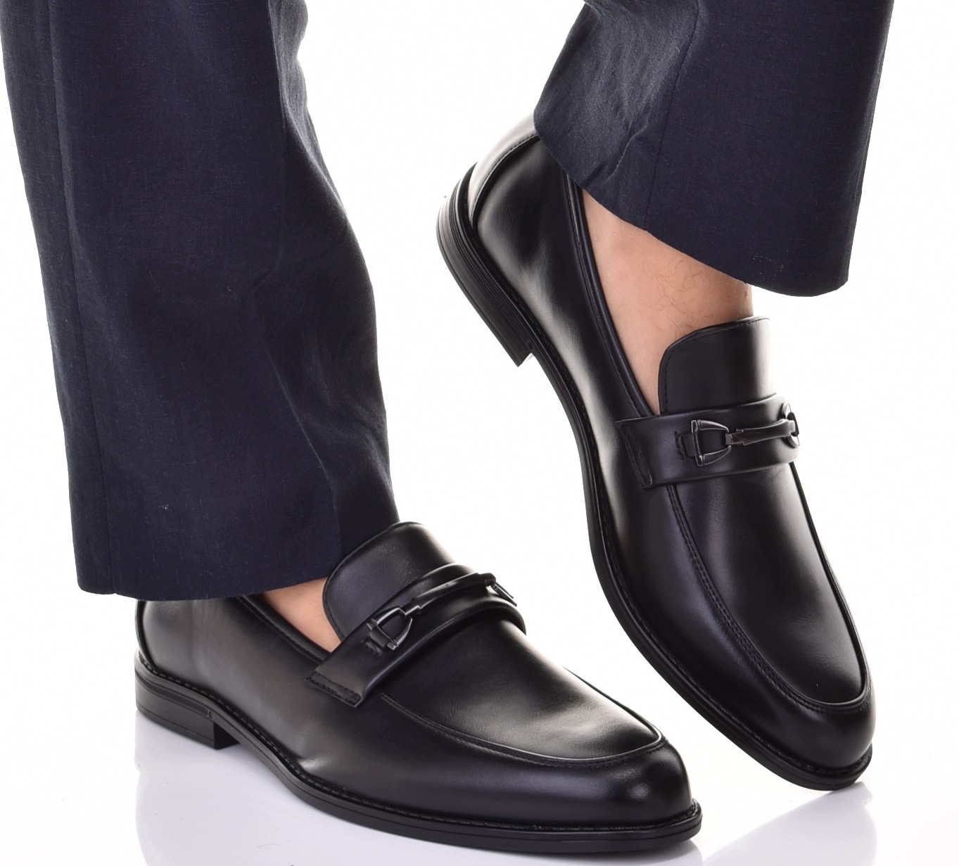 Pánské Polobotky Klasické Elegantní Nazouvací Ekokůže Černé