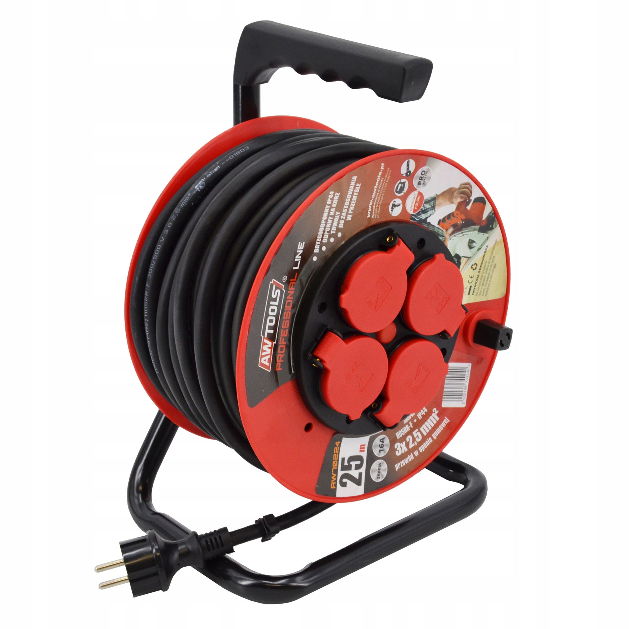 Awtools Predlžovací Kábel Buben Professional 30 m 3x1,5 mm 16A 3680W IP44