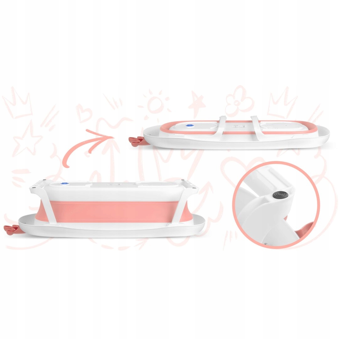 WANIENKA DLA DZIECI SKŁADANA SILIKONOWA PODUSZKA Kolor biały Odcienie różu