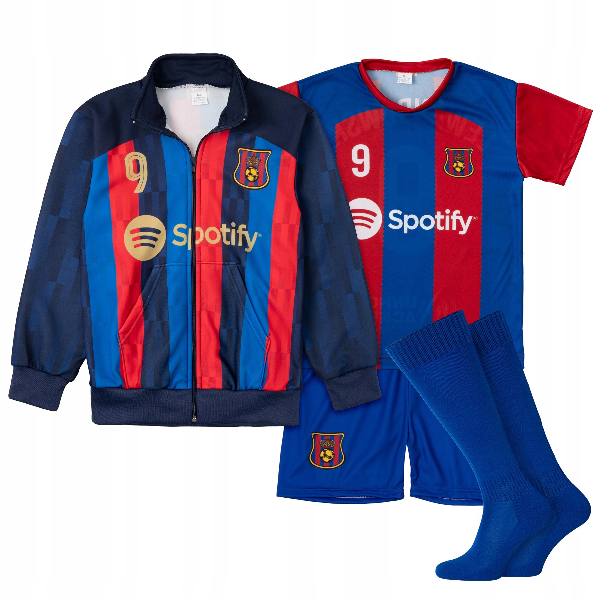 Strój komplet piłkarski bluza Lewandowski Barcelona 9 rozm. 158