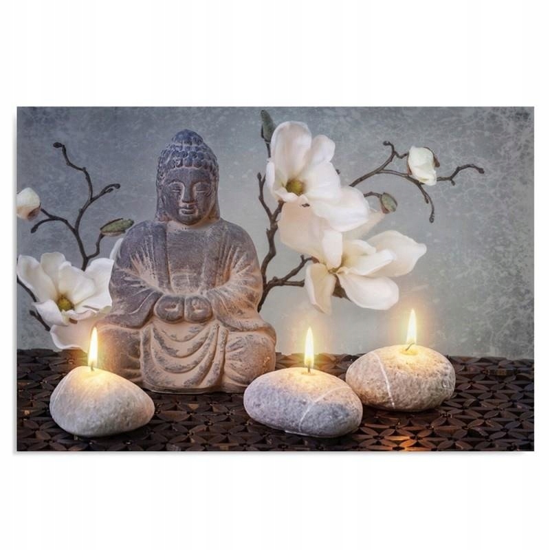 Polský Obraz na plátně Buddha, svíčky 80x60