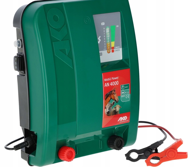Bateriový Elektrizátor Mobil Power AN4000 Pro Divoké Koně A Dobytek 5.5J Ako