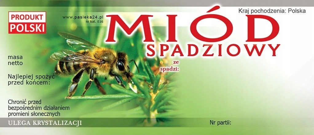 

Etykiety na Miód Spadziowy na słoik 100 szt