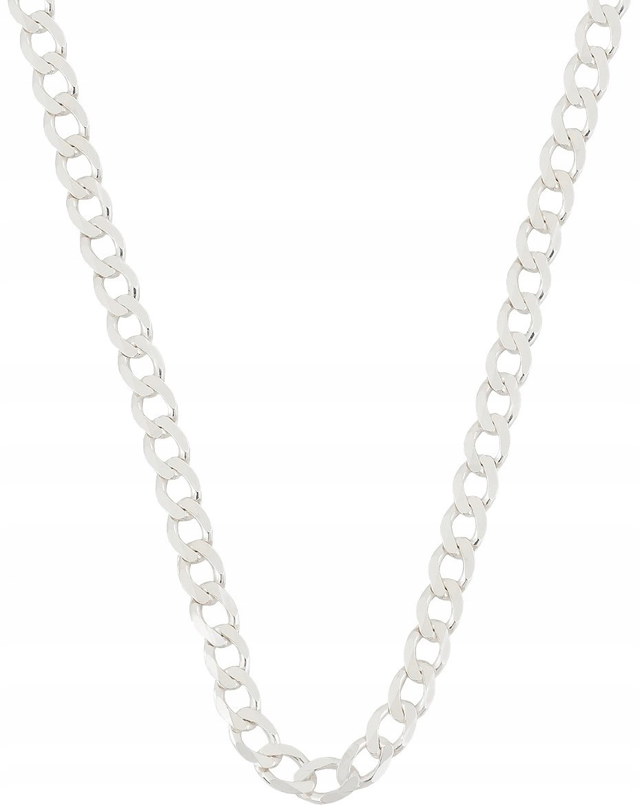 

Szeroki Srebrny Łańcuszek 925 Naszyjnik Męski 60CM