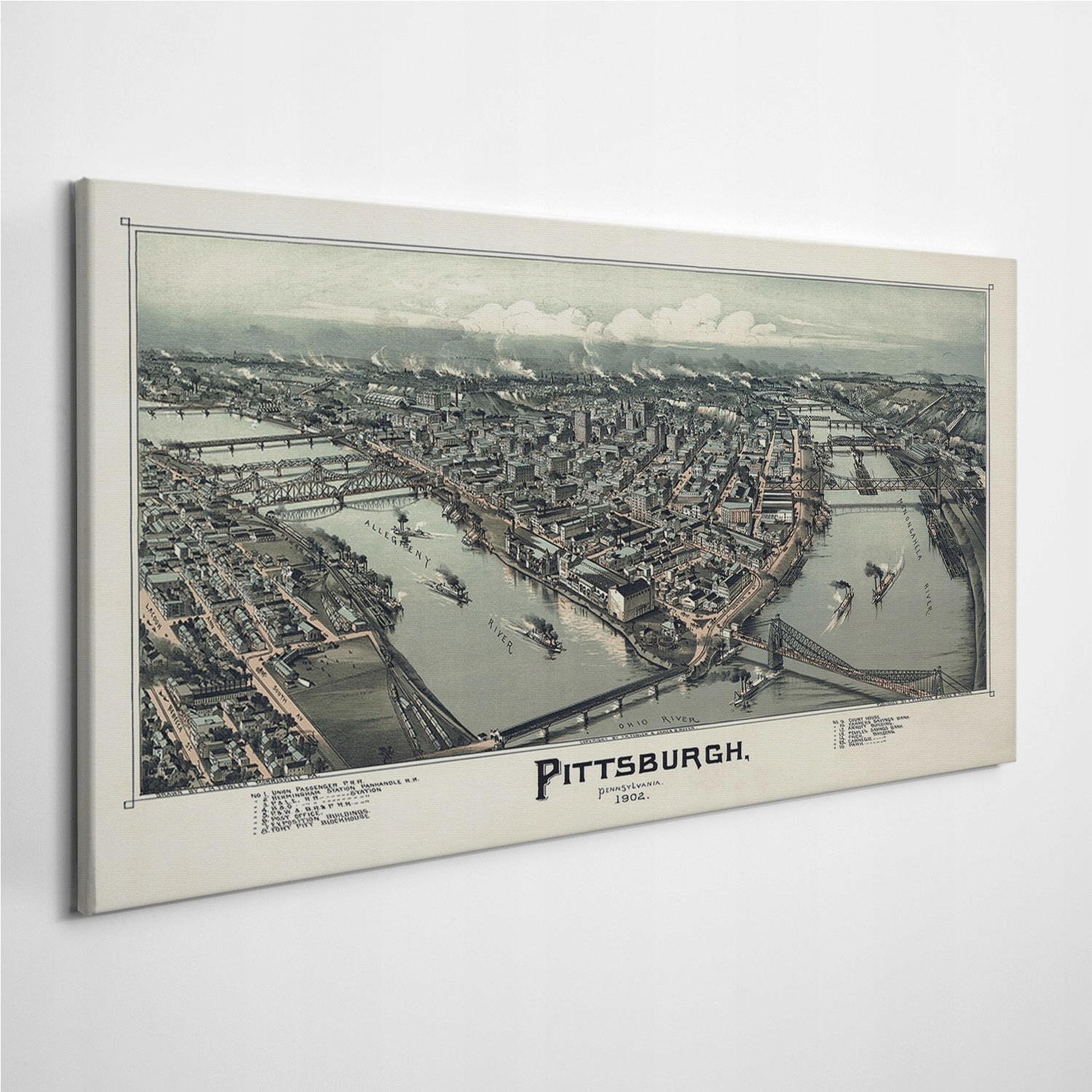 

Zdjęcie na płótnie Mapa Pittsburgh Vintage 100x50