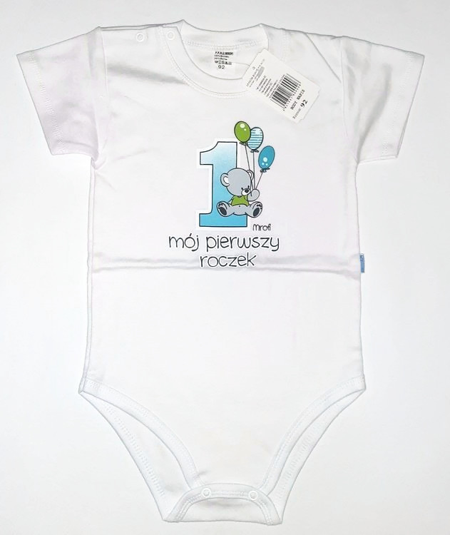 BODY KRÓTKI RĘKAW! Kolorowe napisy! Rozm. 92 Rękaw krótki rękaw