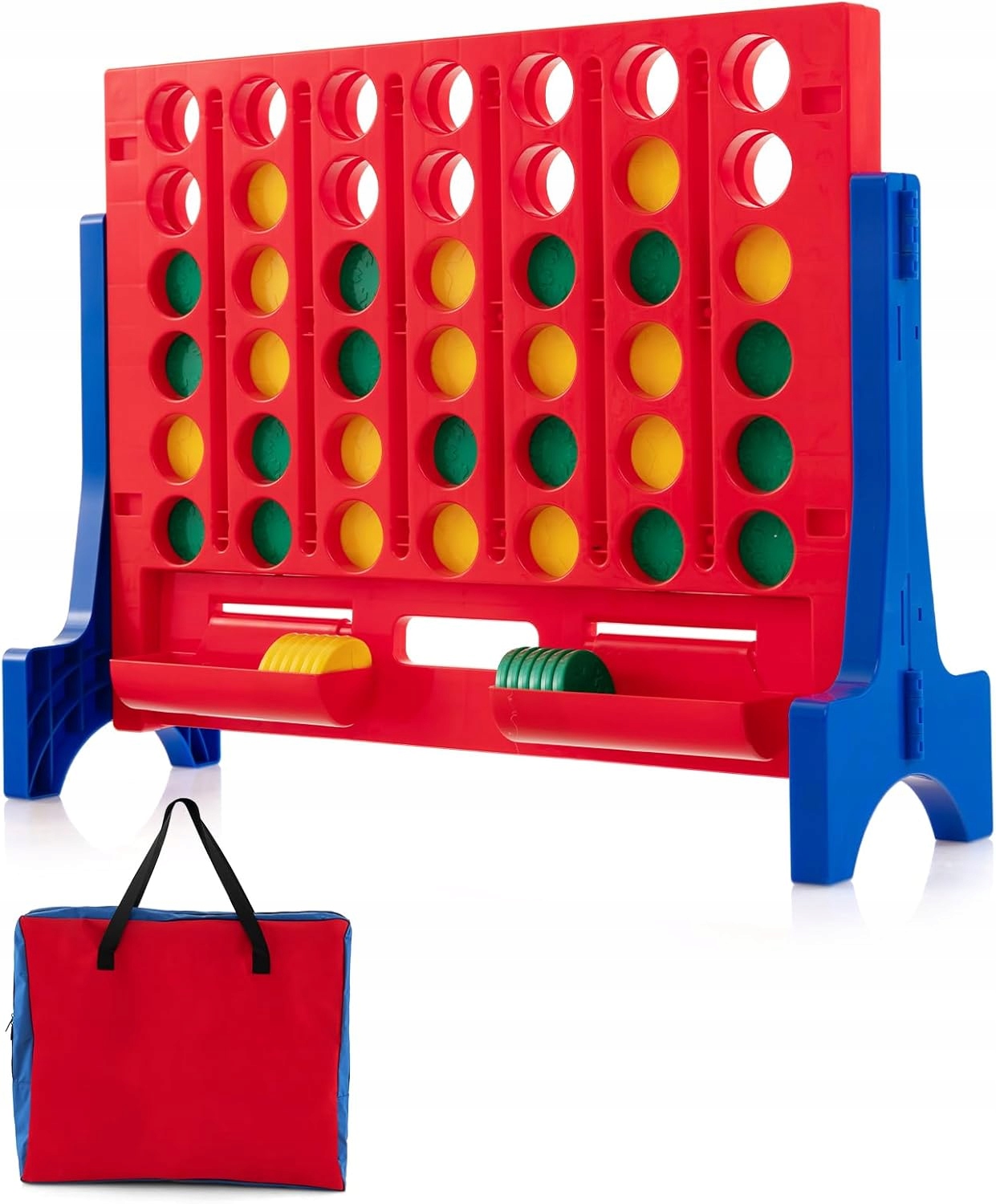 Duża gra 4 w rzędzie dla dzieci i dorosłych do domu ogrodu 61x20x41cm