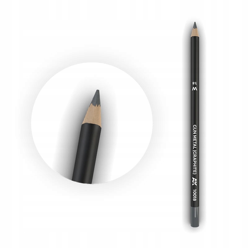 AK INTERACTIVE 10018 WEATHERING PENCIL: GUN METAL (GRAPHITE) (water-based)