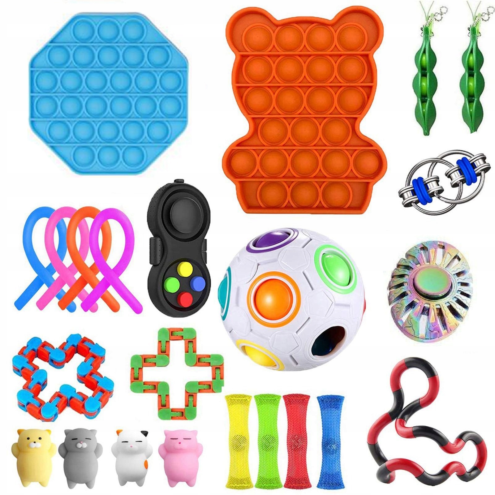 

Zestaw Zabawek Antystresowych Sensorycznych 23SZT