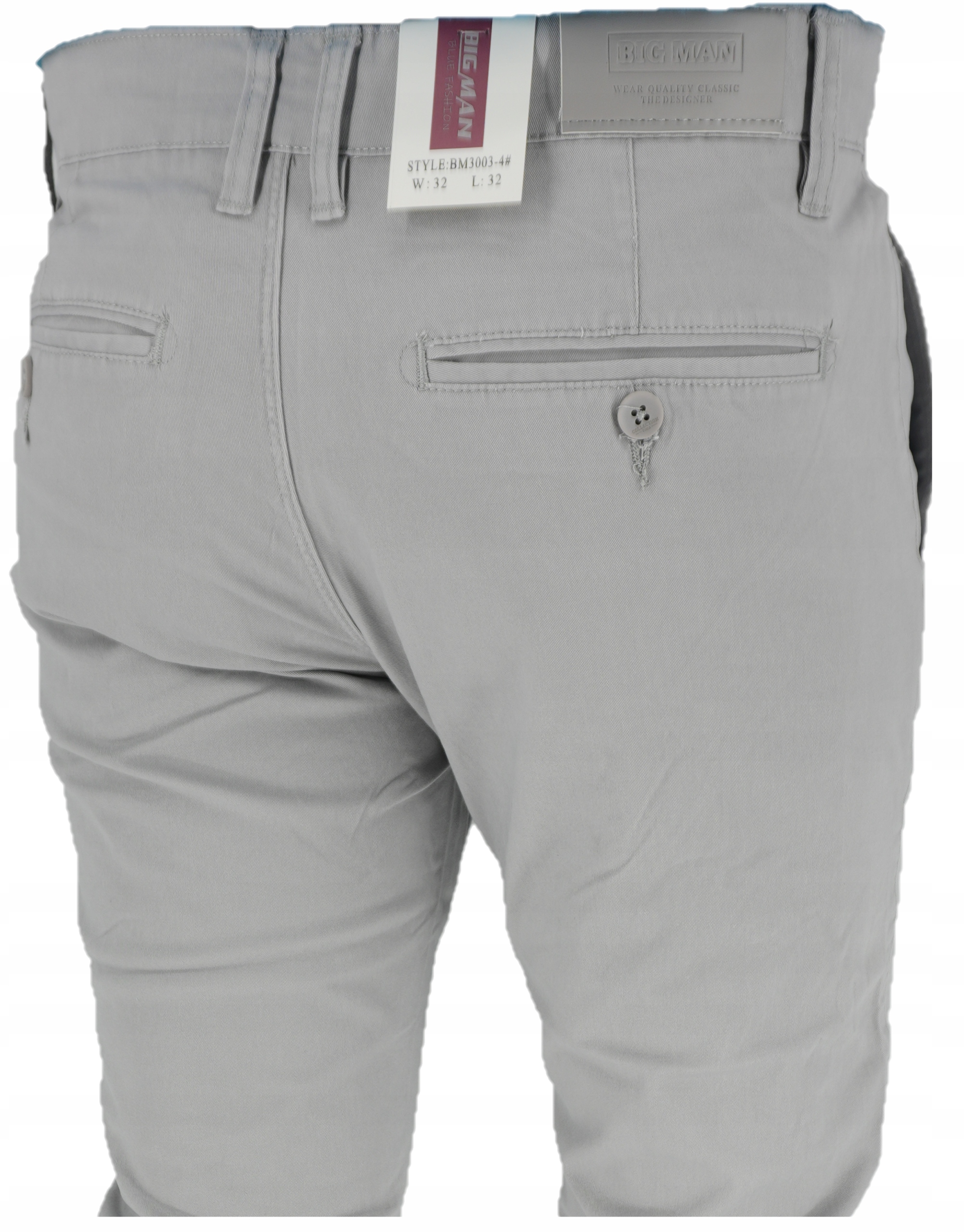 Spodnie Męskie Wizytowe Jasny Szary L32 W38