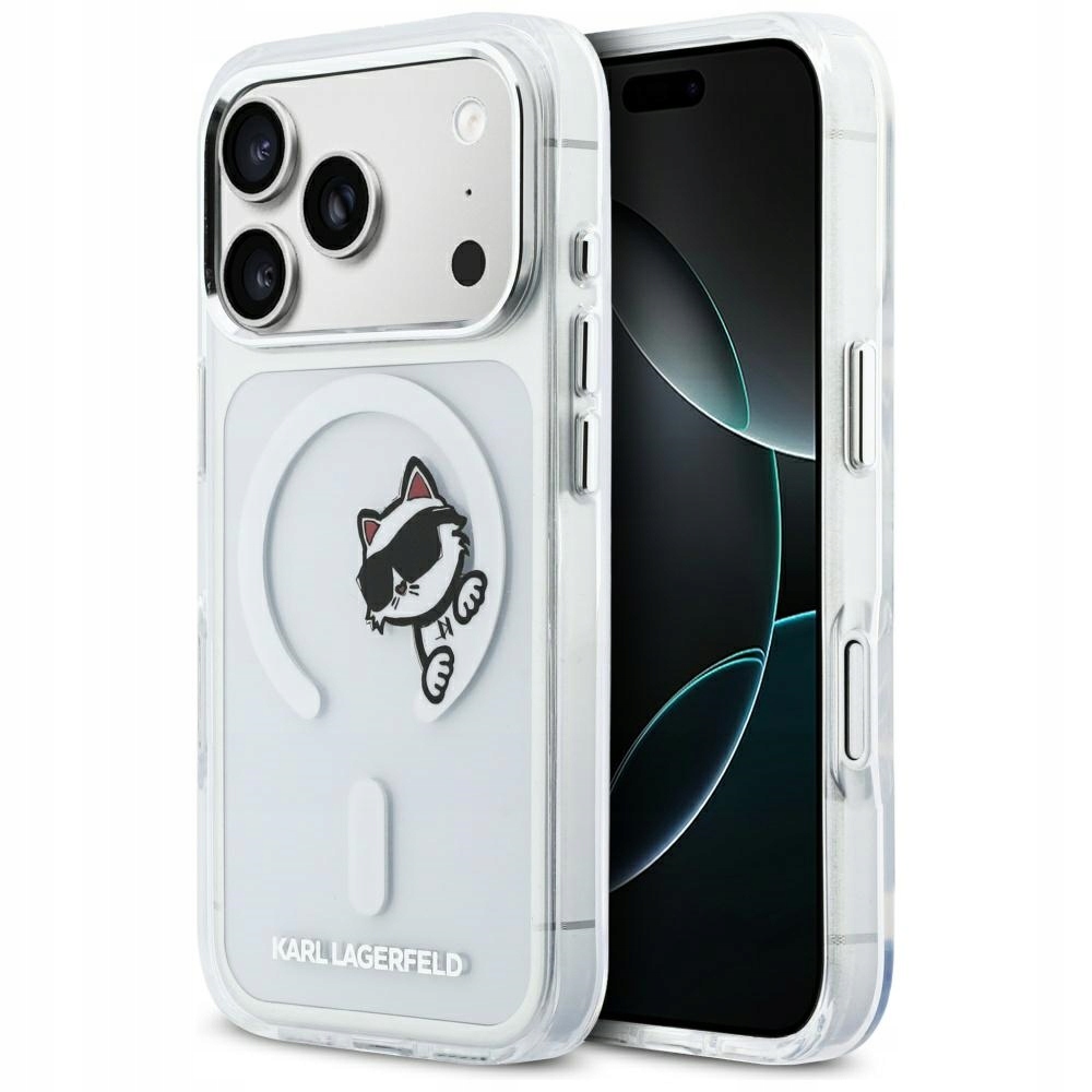 Pouzdro Karl Lagerfeld IML Peekaboo MagSafe pro iPhone 17 Pro, transparentní