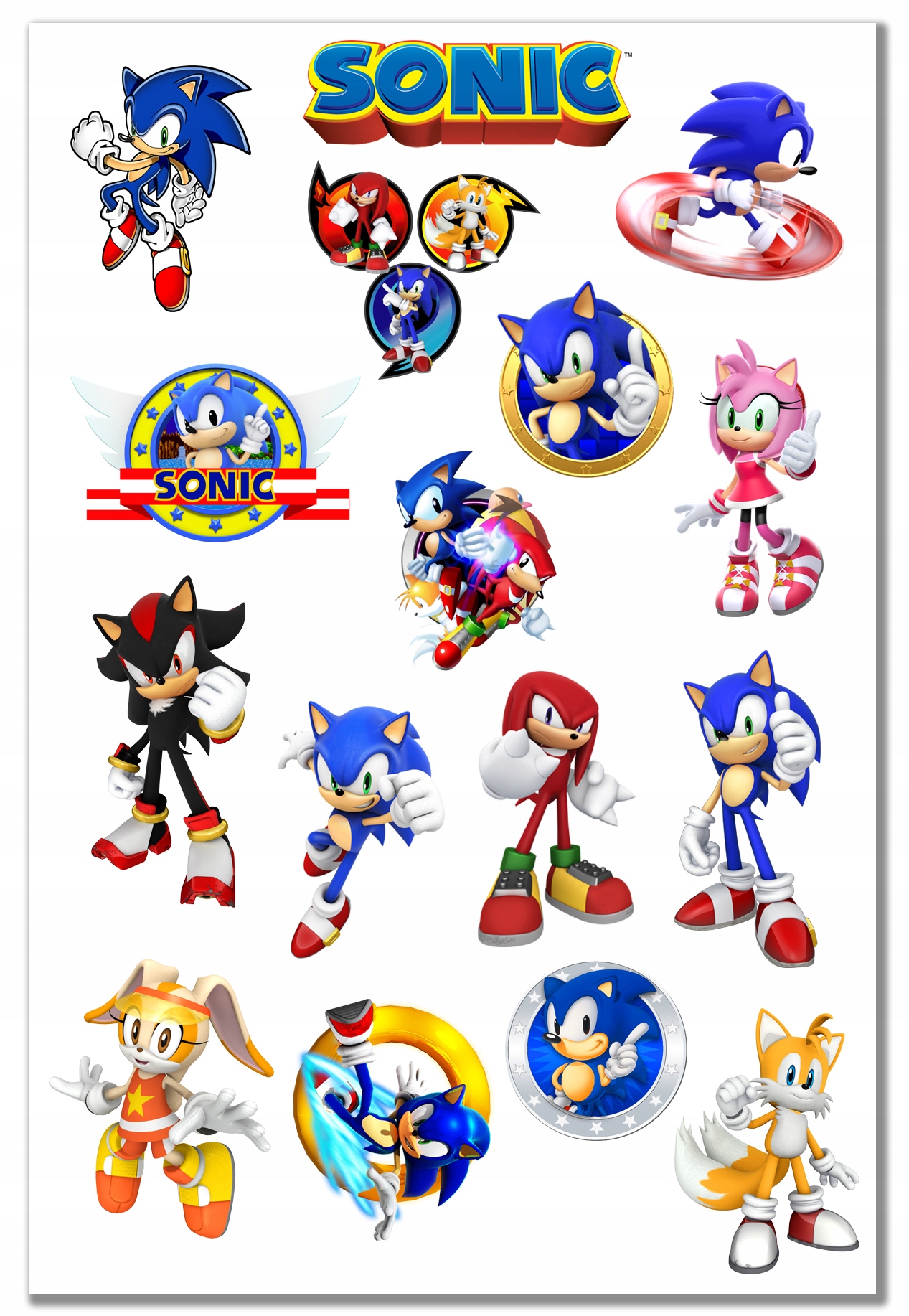 

Naklejki dla dzieci Sonic X Arkusz Duży Wybór