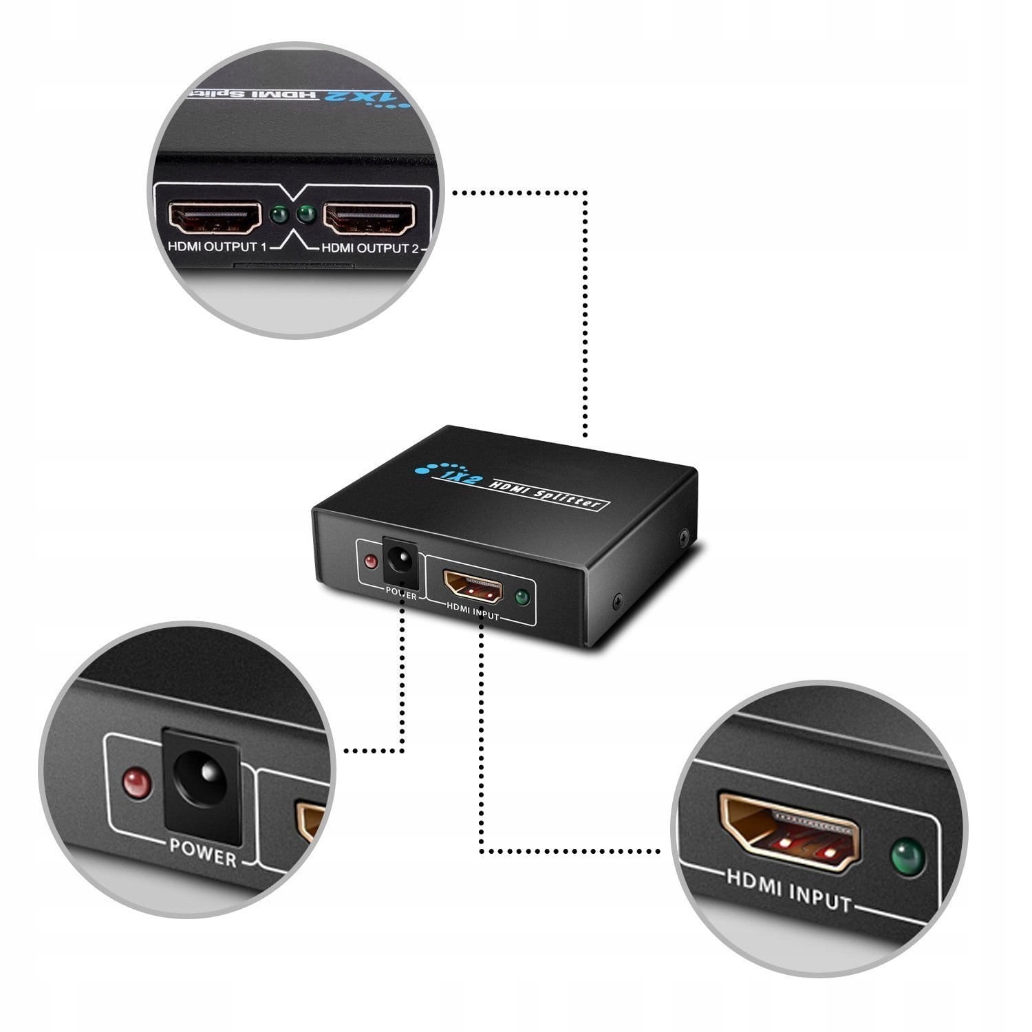 SPLITTER obrazu 1x2 FULL 3D HD KLONOWANIE HDMI Marka SwiatKabli