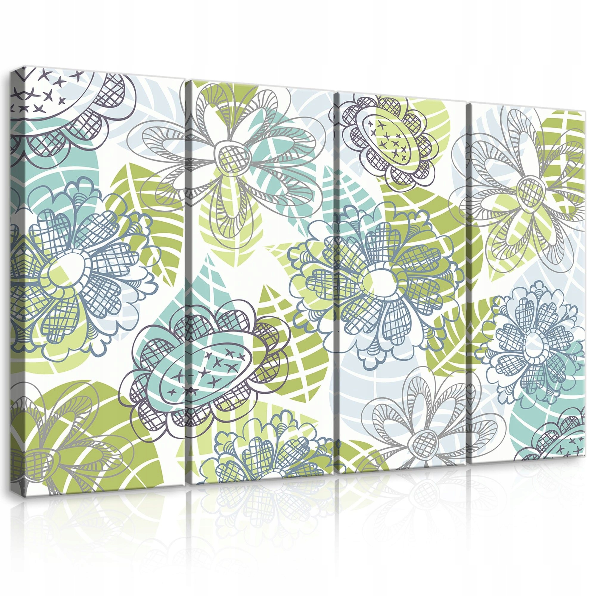 Obraz 120x80 modulárny triptych kvety listy abstrakcia moderný tyrkysový