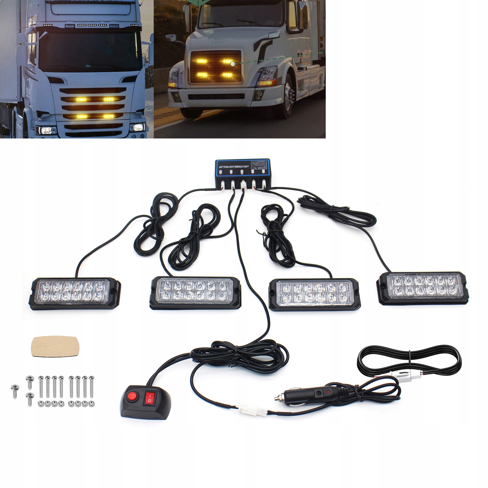 Led Výstražné Lampy Autopřepravník Pomoc Stroboskopy Kohout Pro Atrapy Oranžové