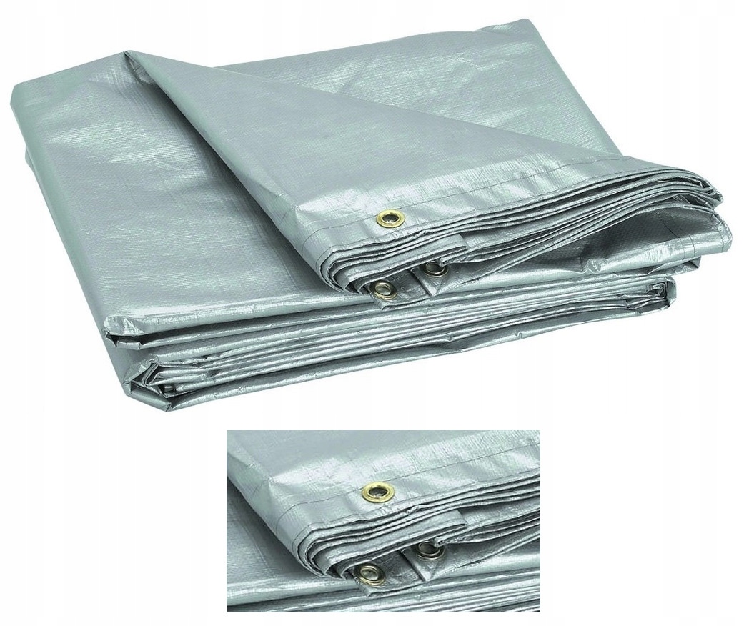 3mx5m MOCNA PLANDEKA PRZECIWDESZCZOWA SZARA OGRODOWA BUDOWLANA