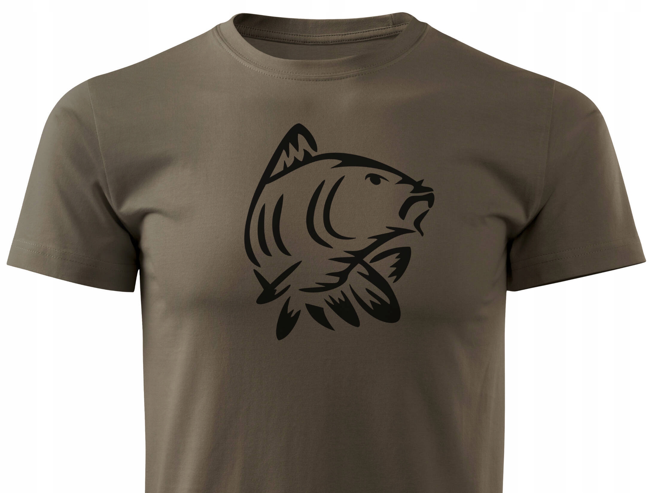 Męski T-shirt maskujący na ryby koszulka dla wędkarza T-shirt wz. Karp L