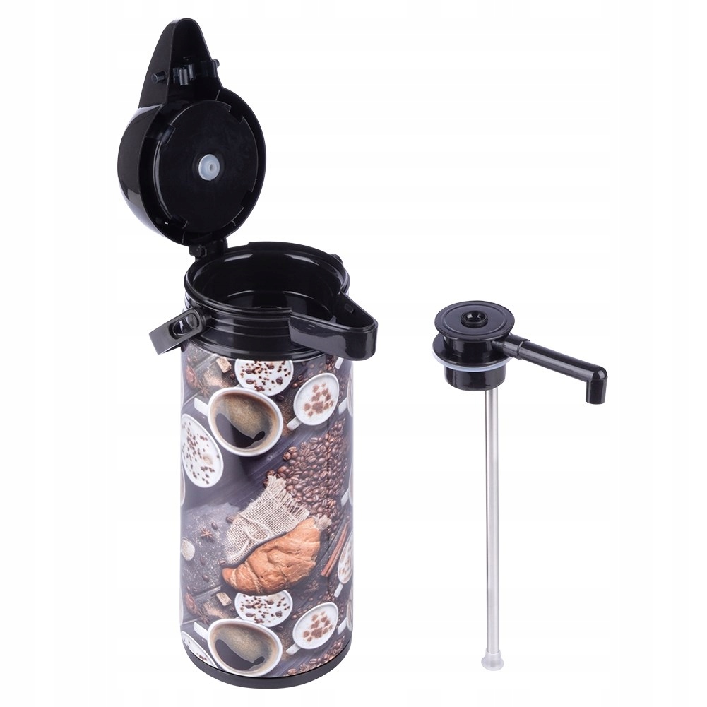 Duży TERMOS KONFERENCYJNY stołowy z pompką szklany wkład na kawę herbatę Marka Vilde