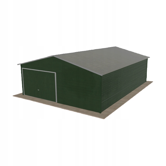 Plechová garáž 6x8 m jednopolohová, dvouspádová, zelená