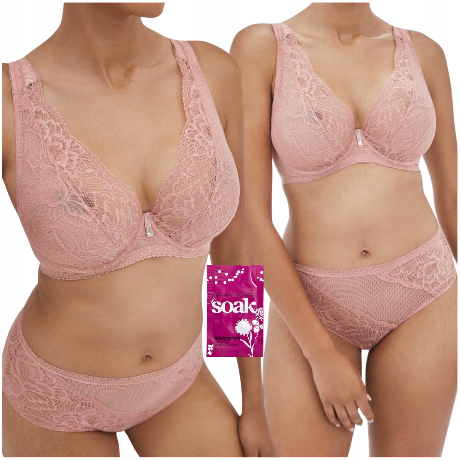 Měkká podprsenka Braletka podprsenka soft růžová Alles Nude Rose M Bralette 70C