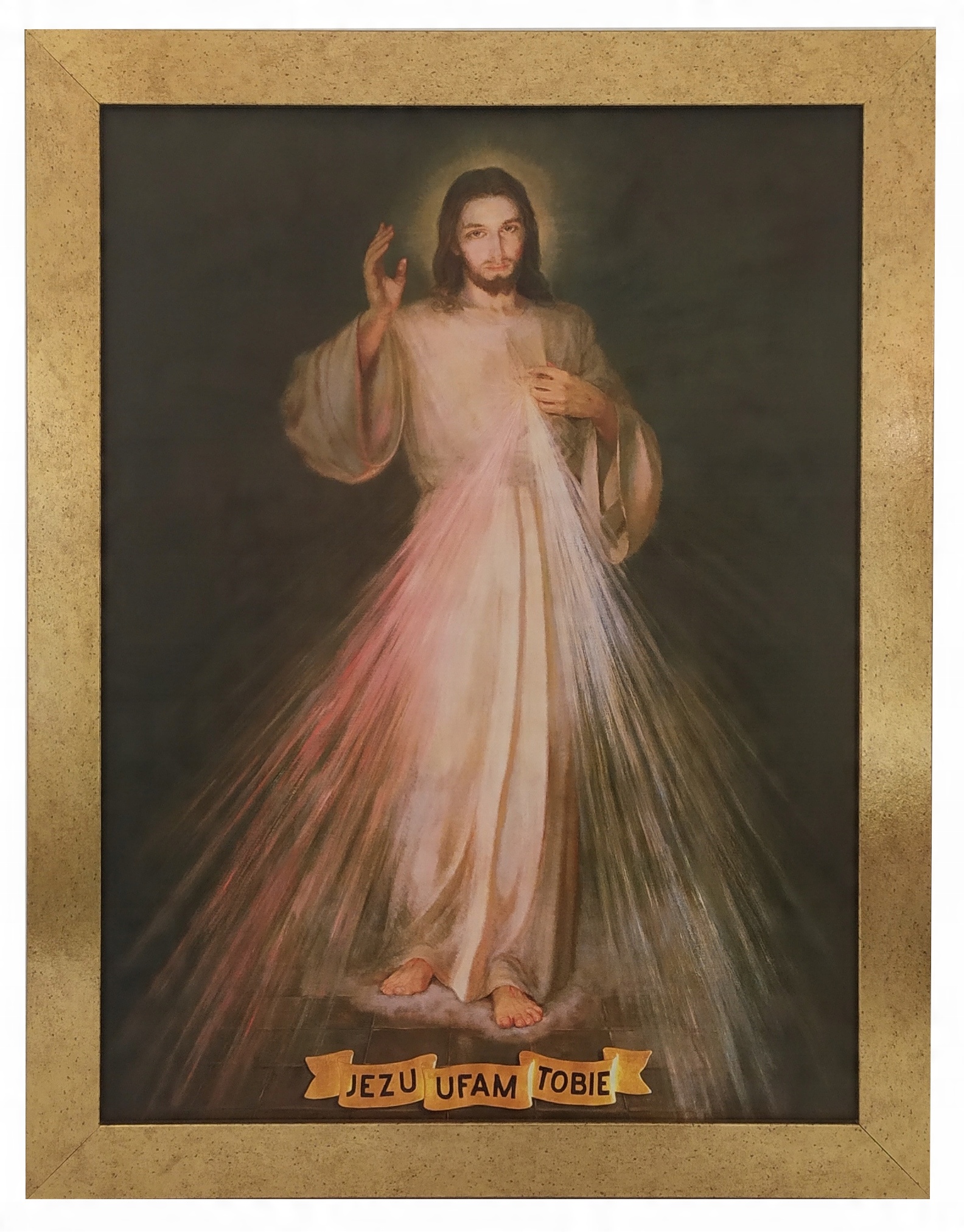 

Obraz Na Ścianę Jezu Ufam Tobie 35X45 Złota Rama