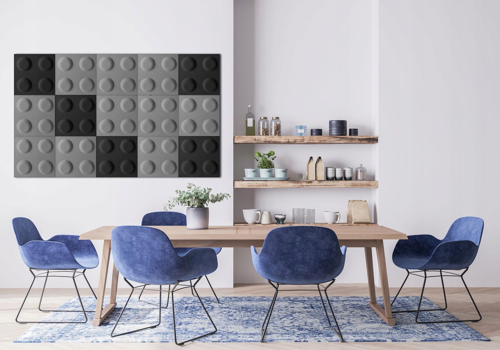 PANELE FILCOWE 3D KLOCKI 30X15 CM TAPICEROWANE Grubość 2 cm