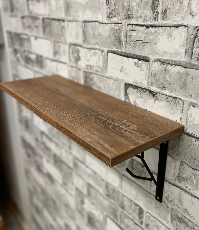 PÓŁKA ŚCIENNA W STYLU LOFT 52cm ANTRACYT podpórka Szerokość mebla 52 cm