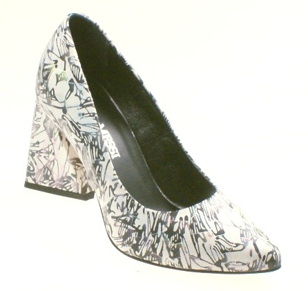 Laura Messi 2575 Polobotka Bílo-černá Vel 36