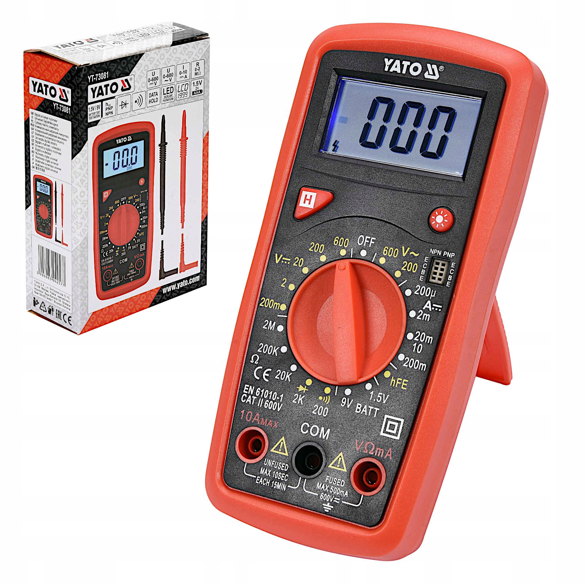 

Yato Miernik Cyfrowy Multimetr Test Baterii LCD